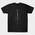 thumbnail image 1 of Rainbow Cello Colorful Classical String Instrument Musician Unisex T-Shirt, sizes up to 3XL, 1 of 4