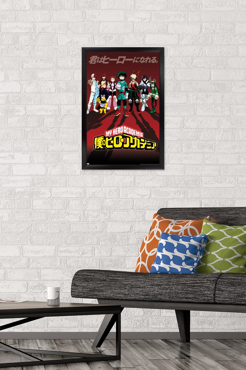 My Hero Academia - Group Pose Wall Poster, 14.725" x 22.375", Framed