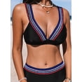 thumbnail image 4 of CUPSHE Women's Bikini Sets Two Piece Swimsuit High Waisted V Neck Back Hook Wide Straps, 4 of 5