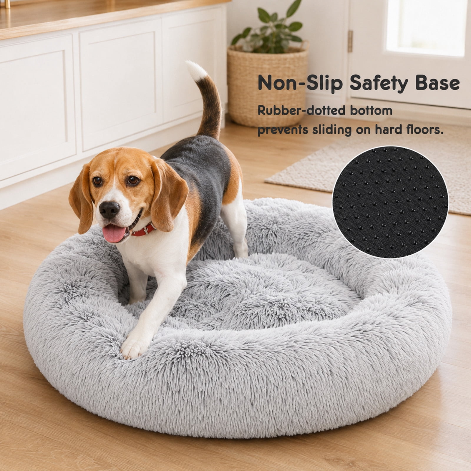 Alvantor 30''/36'' Dog Bed Comfortable Donut Cuddler Round Pet Beds Ultra Soft Washable Dog and Cat Cushion Bed, Fits up to 45 lbs/90 lbs Pets