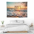 thumbnail image 3 of ONETECH Ocean Beach Wall Decor Positive Quotes Wall Art Hawaii Coastal Tapestry 40x30inch Tropical Sunrise Blue Sea Waves Sky Inspirational Nature Scenery Wall Hanging  Living Room, 3 of 7