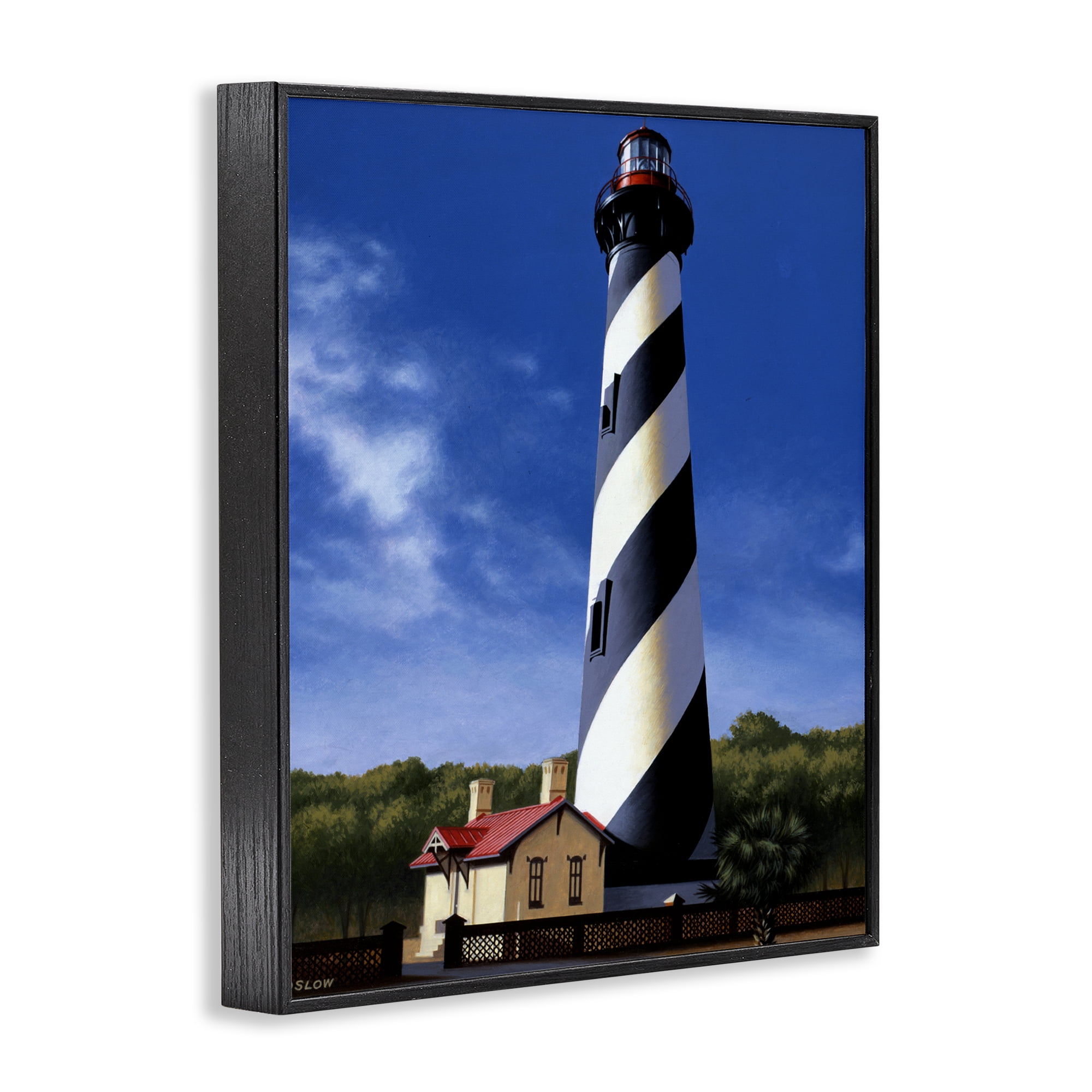 St. Augustine Lighthouse Black Framed Giclee Art, design by Wind River Studios