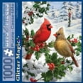 thumbnail image 2 of Bits & Pieces 1000-Pc Cardinal Couple Glitter Christmas Puzzle, 20×27 in, 2 of 10
