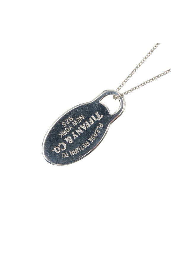 Pre-Owned Tiffany & Co. Return to Oval Tag Necklace in 925 Sterling Silver for Women.... (Good)