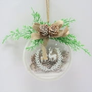 Holiday Time Pinecone / Pet Round Disc/burlap Bow Orn
