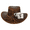 Tan Brown, variant on Vintage Gunner Leather Cowboy Hat with Braided Band - Stylish Cowgirl Hat with Removable Chinstrap (ReddishBrown, S)