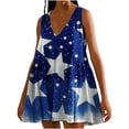 thumbnail image 1 of Qiopertar Robe d'Été Imprimée Décontractée Sans Manches Col en V pour Femmes en Solde Livraison Gratuite à Moins de 5$ jusqu'à 90% de Réduction, 1 of 6