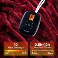 thumbnail image 2 of Biwat Heated Electric Blanket Full Size 77"x 84" Soft Flannel Fast Heating Blanket with Multi-Color Option, 10 Heating Levels & 0.5-12H Auto Off, Over-Heat Protection, Red, 2 of 4