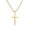 Gold, variant on Gold Cross Necklace for Men and Women, Gold Plated Stainless Steel Cross Pendant with 22" Franco Chain, Waterproof Christian Jewelry Religious Gift