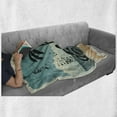 thumbnail image 6 of Aloha Soft Flannel Fleece Throw Blanket, Typography with Palm Trees Grunge Look, Cozy Plush for Indoor and Outdoor Use, 50" x 70", Seafoam Dark Green, by Ambesonne, 6 of 6
