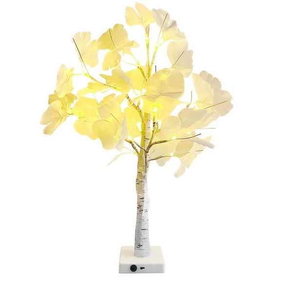Artificial Tree for Christmas Decorations, 2FT Birch Tree with LED Lights, Warm White Fairy Lights Spirit Tree Lamp for Home Indoor Tabletop Centerpiece