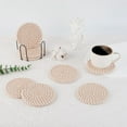 thumbnail image 5 of Cterwk 6 Pcs Drink Coasters，Cotton Woven Coaster Set for Home Decor Tabletop Protection Suitable for Kinds of Cup，4.3 inch, 5 of 7