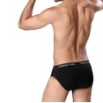 thumbnail image 4 of TIHLMK Men's Soft Splicing Solid Color Underpants Soft Breathable Knickers Briefs, 4 of 7