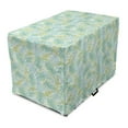 thumbnail image 1 of Tropical Dog Crate Cover, Monstera Coconut Palm Leaves in Soft Tones Paradise Forest Jungle Botany, Easy to Use Pet Kennel Cover Small Dogs Puppies Kittens, 7 Sizes, Pale Blue and Khaki, by Ambesonne, 1 of 6