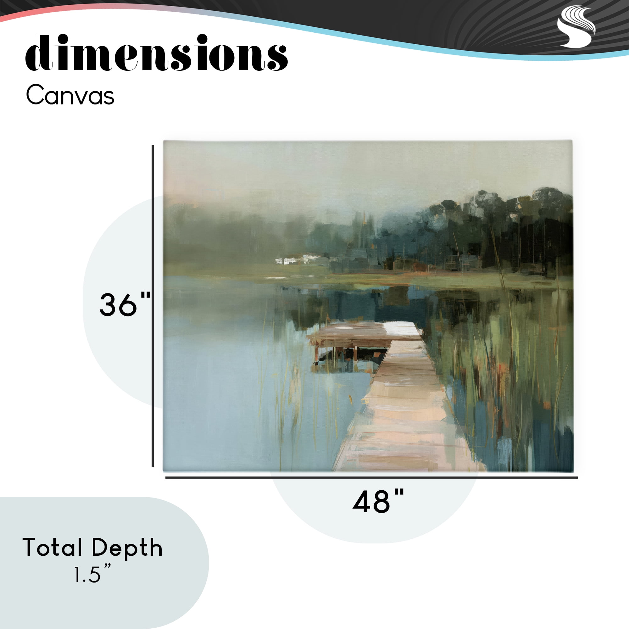 Stupell Industries Marsh Pier Abstraction Canvas Wall Art, design by Kim Curinga