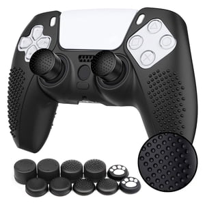 EEEkit PS5 Controller Silicone Case Black 10 Grips
