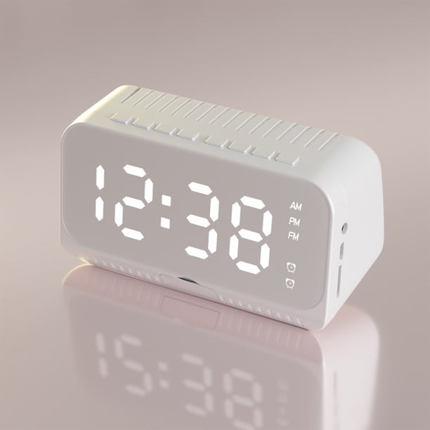 Altavoz Bluetooth inalámbrico | Altavoz inteligente con diseño de espejo mini | Reloj despertador con control remoto | Comando de voz | Audio de alta fidelidad | Decoración de oficina en casa