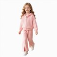thumbnail image 3 of WXFAZCVU Girls' Clothing Sets Full Zip Hoodie Knit Jacket and Flare Pants Trendy Outfits Size 2-3 Years, 3 of 4