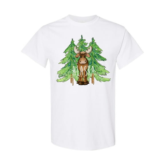 Inktastic Alaska Moose and Trees T-Shirt