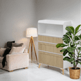 thumbnail image 2 of 3-Drawer Modern Storage Cabinet - Antique Brown & White, Multi-Use for Bedroom Clothes, Kitchen Utensils, Dining Room Organization, 2 of 9