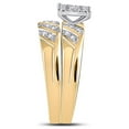 thumbnail image 4 of 10kt Yellow Gold His Hers Round Diamond Solitaire Matching Wedding Set 1/3 Cttw, 4 of 5
