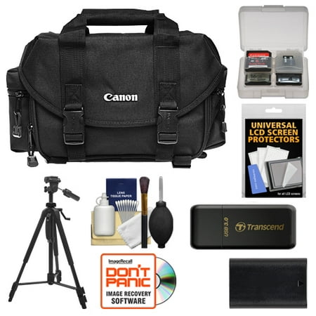 Canon 2400 Digital SLR Camera Case - Gadget Bag + LP-E6 Battery + Tripod + Accessory Kit EOS 80D, 6D 7D 5D Mark II III IV, 5DS