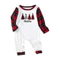 thumbnail image 3 of Odeerbi Christmas Pajamas for Family Plaid Holiday Long Sleeve Family Christmas Pajamas Matching Sets Infant Fashion Plaid Print Blouse Tops Pants Sleepwear Xmas Family Matching PJs Set Red, 3 of 5