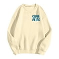 thumbnail image 5 of Arlun Womens Cool Aunts Club Sweatshirts Funny Letter Print Long Sleeve Crew Neck Pullover Tops Drop Shoulder Loose Fit Soft Comfortable Casual Fall Sweatshirt Fashion Streetwear 1-Beige L, 5 of 5