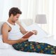 thumbnail image 5 of Balery Hawaiian Style Pantalones de pijama para hombre, pijama ultraligero, pantalón de descanso-Medium, 5 of 6