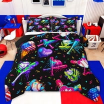Castle Fairy Baseball Twin Comforter Sets for Female Men,Abstract Splash Bedding Set