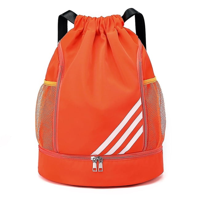 Waterproof Drawstring Backpack Sports Gym Bag With Shoes Compartment, Waterproof Draw String Back Bag For Men Women