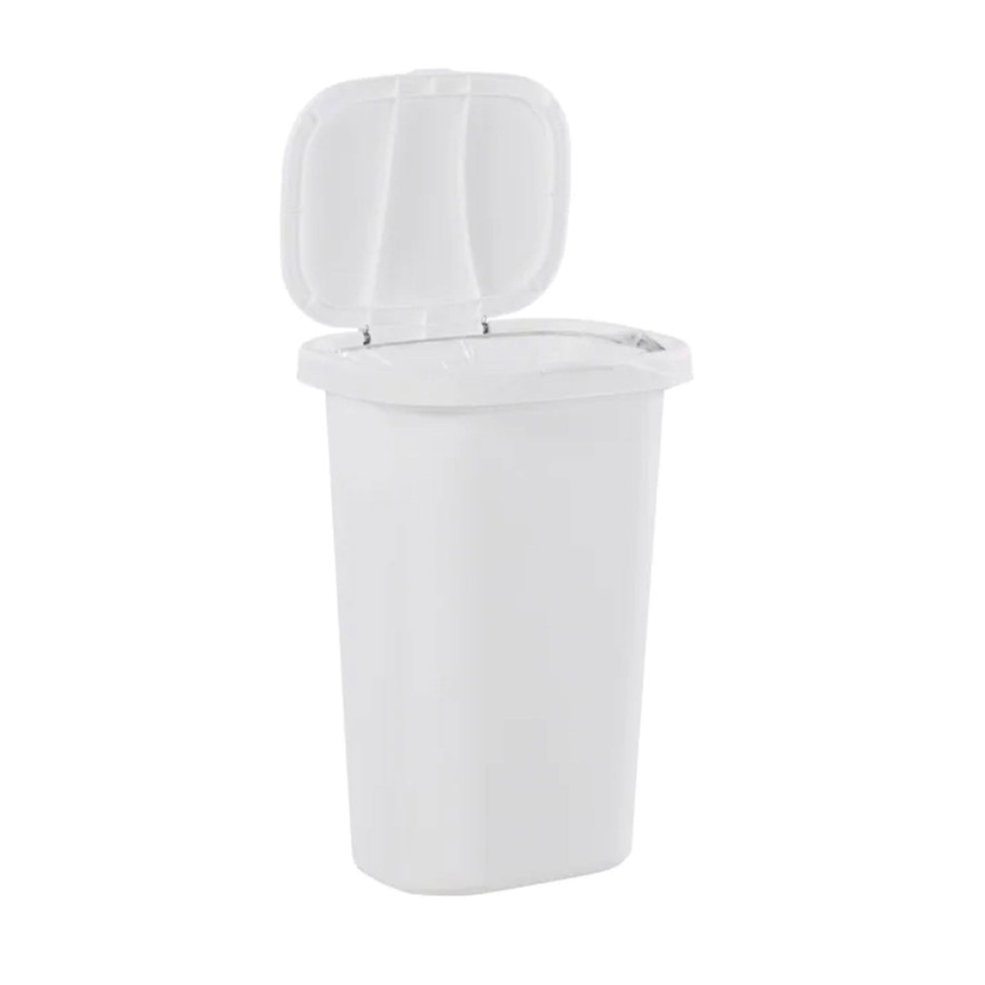 Rubbermaid 13 Gallon Rectangular Spring-Top Lid Wastebasket Trash Can,  White, 1 Piece - Fry's Food Stores