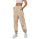 thumbnail image 2 of Pantalones cargo informales de color liso para mujer: cintura elástica, diseño con múltiples bolsillos, estilo jogger cónico para ropa de ocio y deportiva, 2 of 7