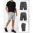 thumbnail image 2 of Athletic Shorts For Men 3 Pack Casual Shorts 8" Basketball Gym Shorts With Zipper Pockets Black, Charcoal, Heather Gray Size L, 2 of 8