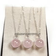 thumbnail image 2 of High Quality Rose Quartz Ball Necklace, Natural Crystal Pendant with Sterling Silver Chain, Mothers Day Jewelry, Healing Jewelry, Gifts For Her, 2 of 7