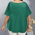 thumbnail image 5 of Admvng Going Out Tops For Women Plus Size Tops Round Neck Solid Color Silk T-shirt Casual Short Sleeved Business Casual Tops L-5XL, 5 of 7