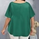 thumbnail image 4 of Camiseta Casual de Cuello Redondo de Color Sólido, Camisetas de Verano de Tamaño Más de las Mujeres para el Uso Diario, 4 of 6