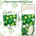 thumbnail image 2 of 100Pcs St. Patrick's Day Paper Green White Shamrock Cupcake Wrappers Clover Scalloped Edge Cupcake Muffin Cases for Irish Holiday Dessert Decoration, 2 of 4