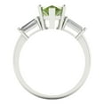 thumbnail image 4 of 2.5 ct Pear Cut Natural Peridot 3 Stone 14K White Gold Womens Engagement Ring, 4 of 5