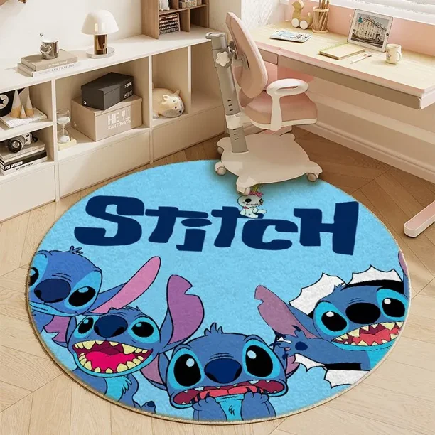 Alfombra de felpa Kawaii Stitch de Disney, alfombras de dibujos animados para sala de estar, dormitorio, habitación de niños, guardería, decoración del hogar, alfombra antideslizante