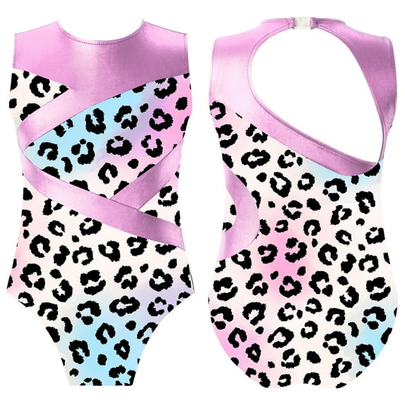 DPOIS Little Big Girls Metallic One Piece Gymnastics Leotard
