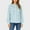 Blue, variant on pstuiky Long Sleeve T Shirts for Women Trendy Crew Neck Solid Color Womens Blouses Formal Loose Fit Button Clothes Outfits Work Blouses for Women