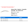 thumbnail image 2 of Battery Cable - Negative - Compatible with 2006 - 2011 Honda Civic 2007 2008 2009 2010, 2 of 2
