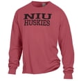 thumbnail image 2 of Men's ComfortWash Cardinal Northern Illinois Huskies Stack Garment Dyed Long Sleeve T-Shirt, 2 of 3