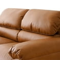 thumbnail image 3 of Faux Leather Sofa Couch, Luxury Mid-Century 68" 2-Seater Armchair Couch with Comfort Cushion for Living Room, Easy to Assembly, Elegant Cognac Tan, 3 of 6
