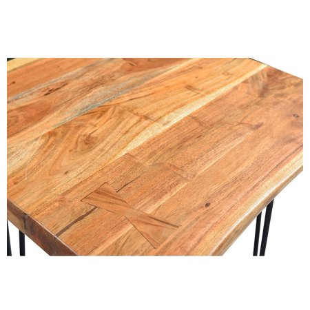 Driftwood Live Edge Solid Acacia Side Table With Hairpin Legs