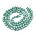 thumbnail image 2 of 5pcs Electroplate Opaque Solid color Glass Beads Strands AB color Plated Faceted Strawberry Light Sea Green 6x6mm Hole: 1.4mm about 97~99pcs/strand 57.5~58.5cm, 2 of 3