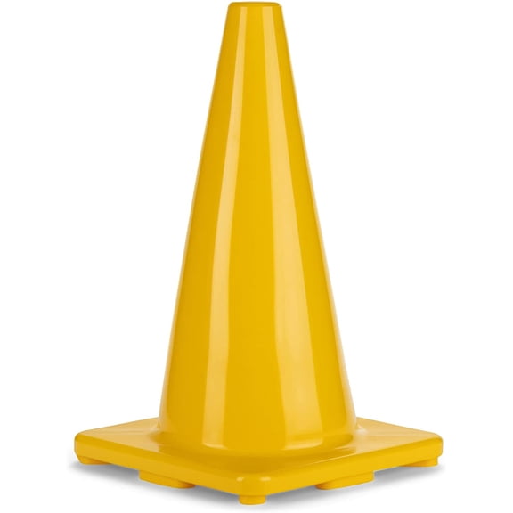 Champion Sports High Visibility Flexible Viny Cone for Athletics and Social Distancing, Yellow, 18 Inch