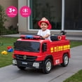 thumbnail image 2 of Carro Eléctrico Montable de Bomberos Rojo con Control Remoto y Pistola de Agua, 2 of 8