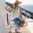 thumbnail image 5 of Xixirimido Lotus Flower Leaf Koi Fish Print Women Maxi Dresses Casual Summer Dresses Tank Long Flowy Sleeveless Sundresses with Pockets Beach Vacation Outfits, Size XXL, 5 of 7